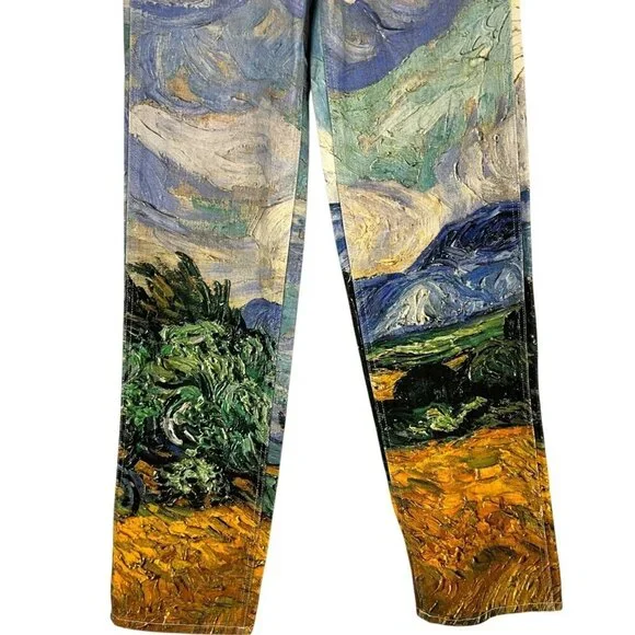 The Met x PacSun Van Gogh Wheat Field With Cypresses Carpenter Pants Size 24 - Picture 3 of 11